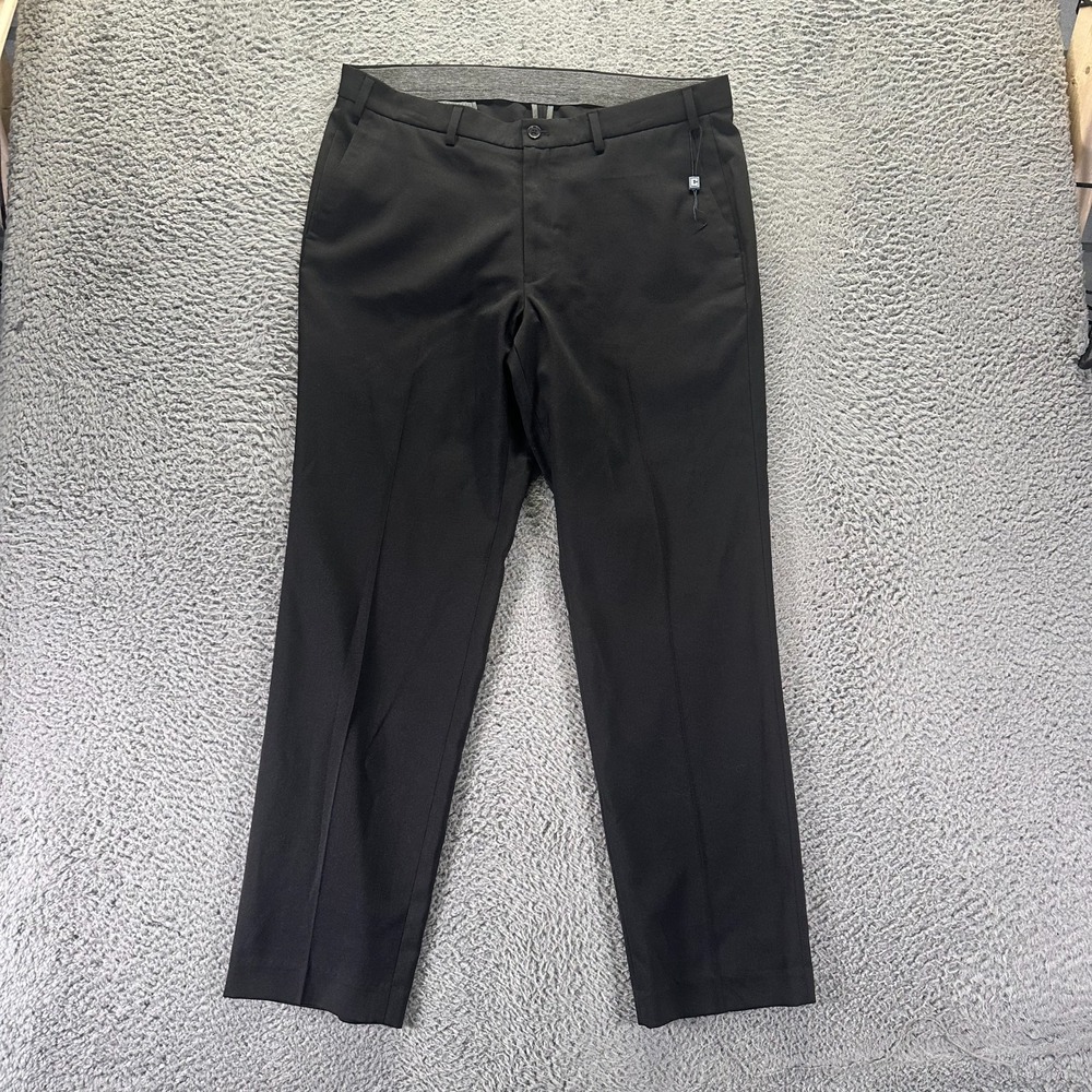 Chaps Pant Mens 36x30 Black Polyester Dress Straight Leg Formal Business Stretch